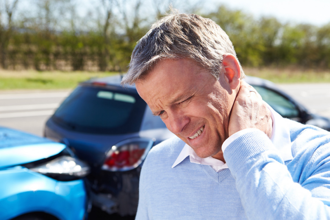 Man Whiplash Car Accident Chiropractic Help